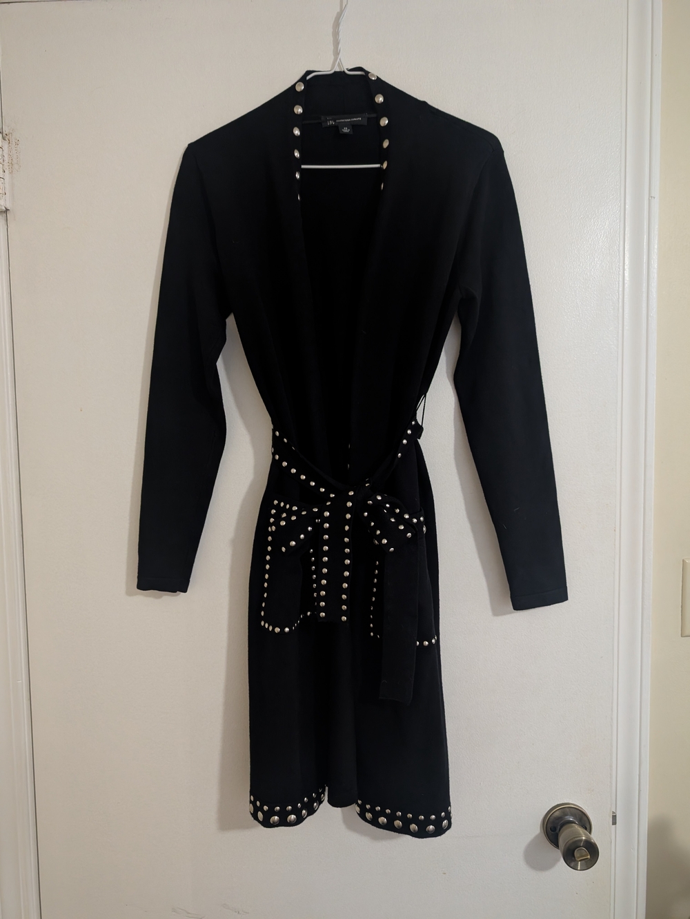 INC International Concepts Studded Belted Duster Cardigan Sweater Petite Small